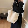 Canvas Bag Women's 2025 New Autumn Large-capacity Fashion Simple Shoulder Bag College Student Commuting Bucket Bag