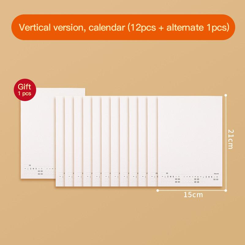Cotton 2026 Monthly Calendar Fine/Medium Grain for Hand-Painted Diy Oil Pastel 300G Blank Watercolor Paper Desk Yearly Calendar