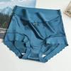 Women Ice Silk High Waist Underwear Simple Breathable No-marking Solid Color High Elasticity Lift Buttocks Panty