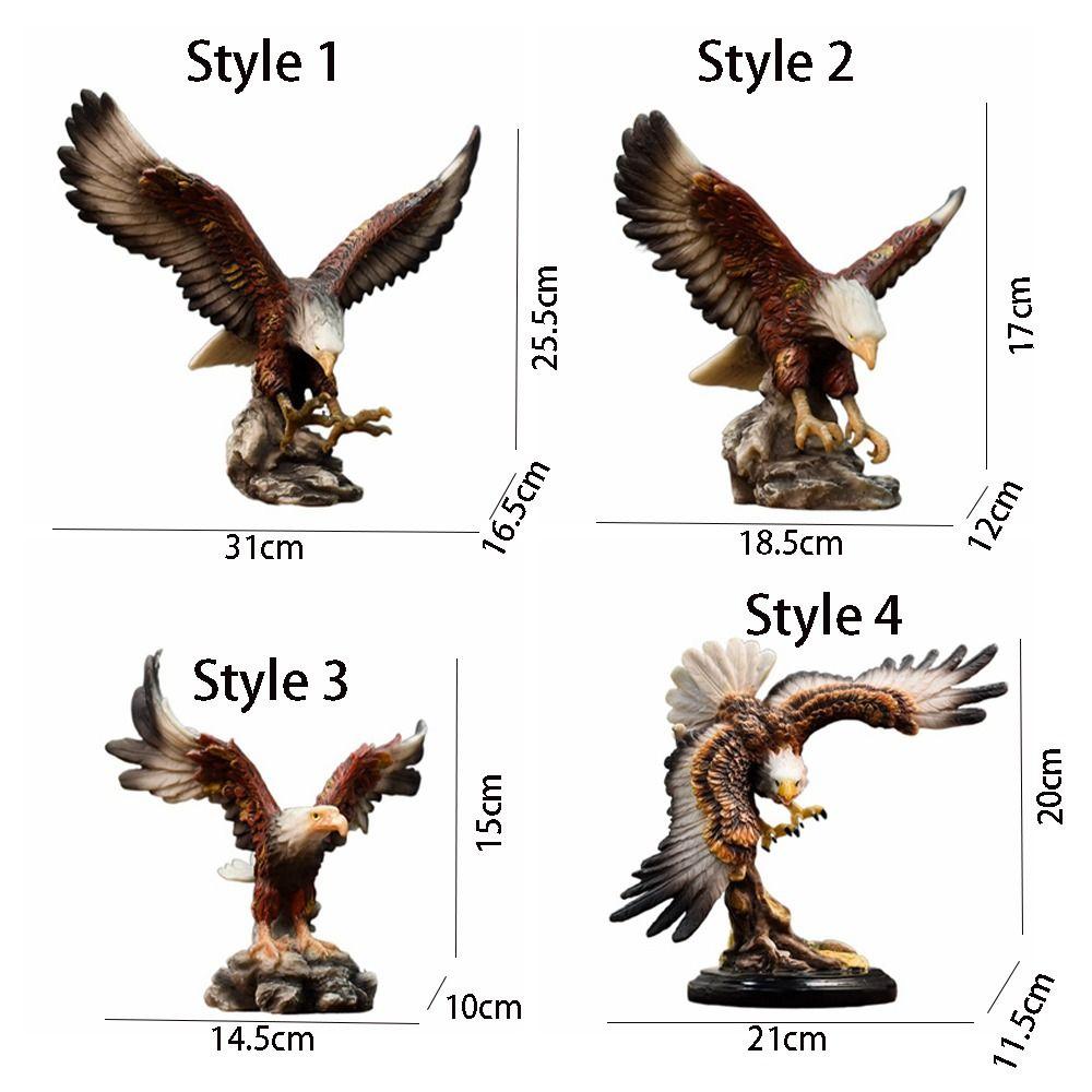 Resin Animal Sculpture Modern Miniatures Figurine Desktop Ornament Eagle Statue  Office