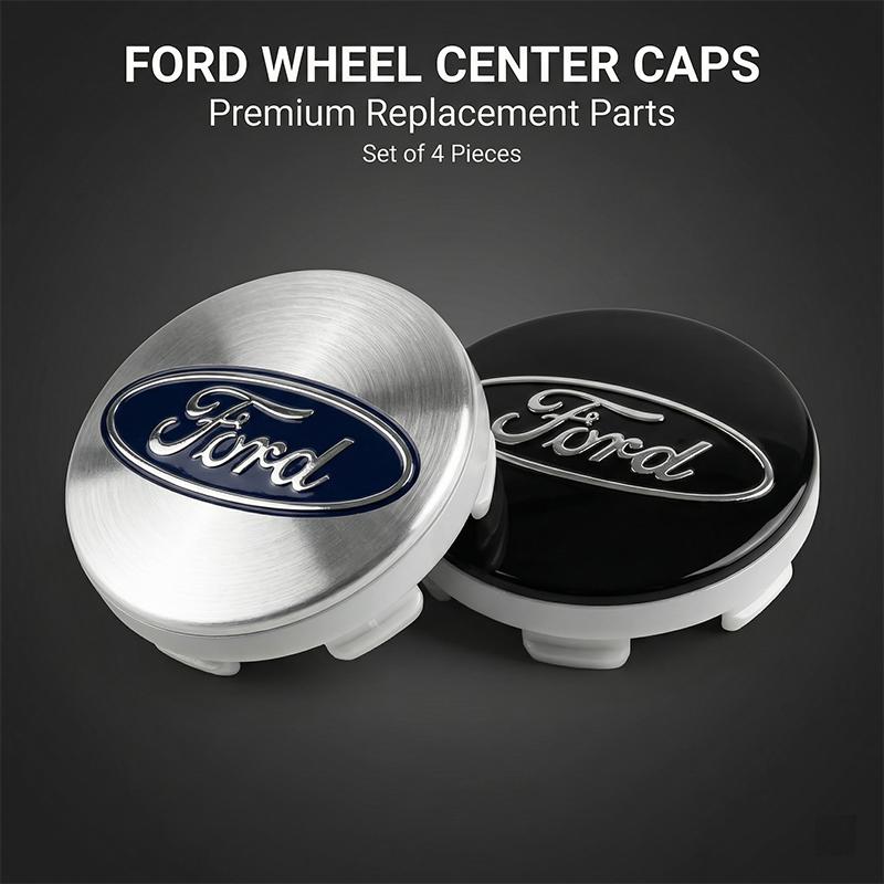 SWNR6 4Pcs 54mm Premium Logo Wheel Covers Wheel Center Hub Caps Badge for Ford Mustang Spoiler Shelby GT 350 500 Cobra E Focus 2 3 MK3