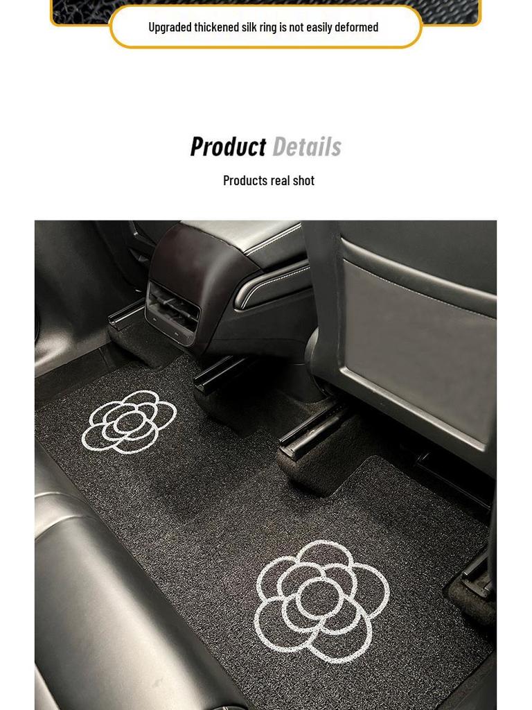 Tesla Model 3 & Model Y Индивидуальные шелковые коврики для пола с противоскользящим покрытием - Полностью закрывающие салонные коврики для ног