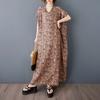 2025 Summer Plus Size Dress Women Casual Linen Dress Loose Basic Cotton Vintage Long Dress