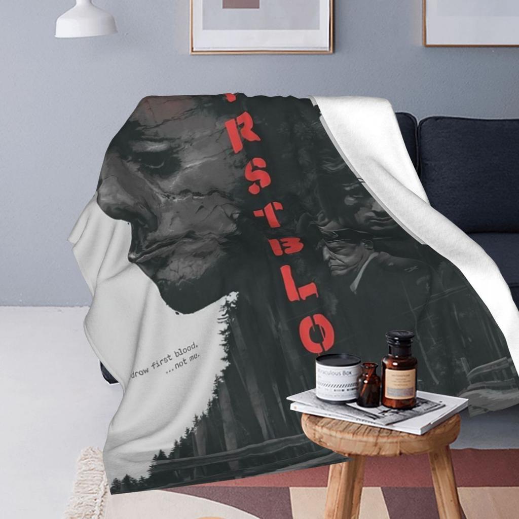 Rambo First Blood Flannel Blanket Program Soft Durable Throw Blanket for Couch Bed Camping Cute Bedspread Sofa Bed Cover
