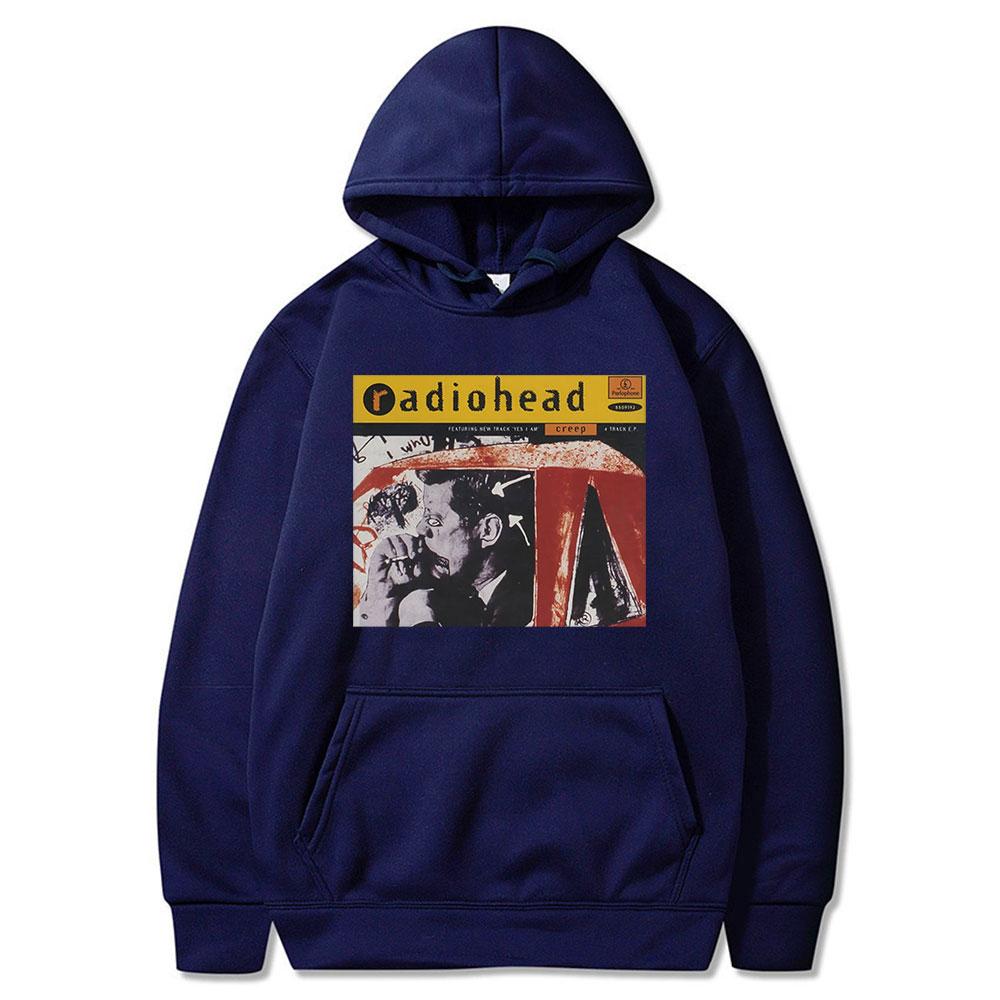 Radiohead English Rock Band 1985 Vintage Hoodie Unisex Music Album Print Sweatshirts Men's Long Sleeve Cotton Pullovers