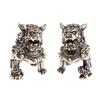 2Pc Pure Copper Lucky Lion King Figurines Antique Bronze Chinese Animals Statue