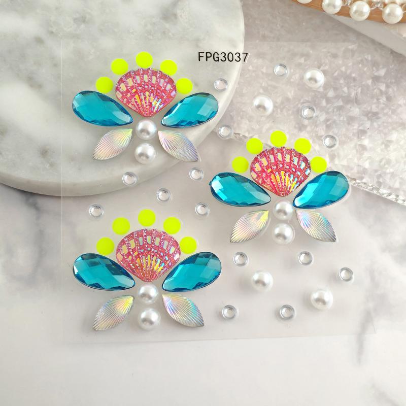 Face Jewel Stickers Shiny Rhinestone Self Adhesive Hypoallergenic for Birthday Party Festival Stage Makeup