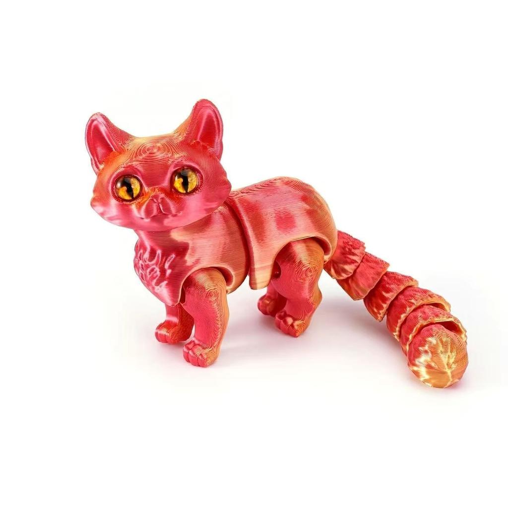 3D-печать Фигурки Кошек Многосуставные Подвижные Симуляция Кошек Для Подарка Гостиная Автомобиль Настольное Украшение