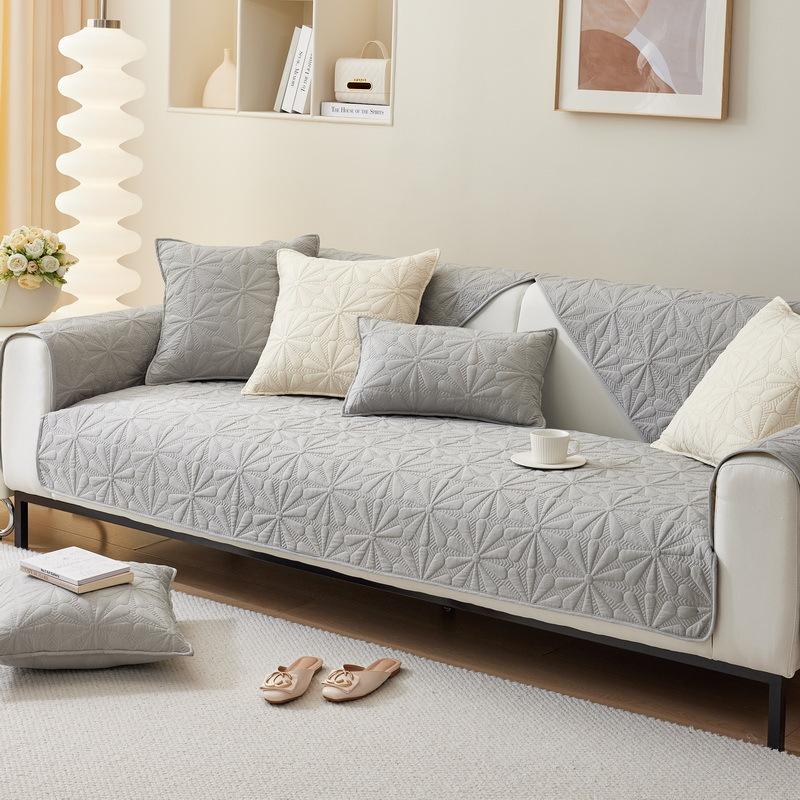 Sofa Cushion Four Seasons Universal Cotton Cream Wind Fabric Living Room Non-Slip Simple Modern Sofa Cover Cover Back Towel