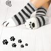 Women's Cute Cat Paw Socks Winter Thickened Coral Velvet Socks Soft Mid-calf Socks