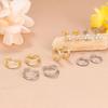 New Arrival Stainless Steel Double-layer Circle Huggies Earring Gold Color Aesthetic Zircon Ear Piercing Earring Fashion Jewelry