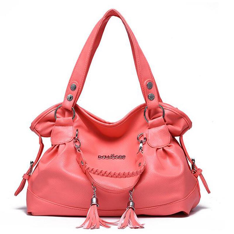 Yogodlns Women PU Leather Tassel Handbags Shoulder Bag Big Tote Purse New Fashion Messenger Bags
