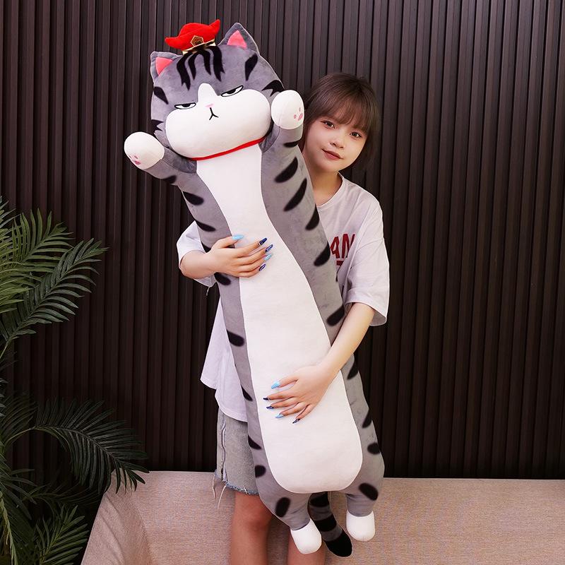 Kawaii Long My Emperor Cat Plush Toy Cute Animal Cat Soft Office Break Nap Sleeping Pillow Cushion Stuffed Gift Doll for Kid Boy