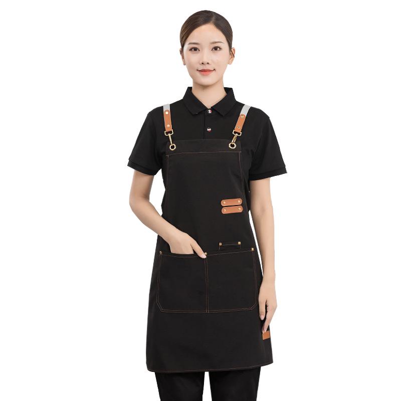 New Canvas Waterproof Oilproof Printed Apron for Kitchen, Studio, or Advertising with Logo