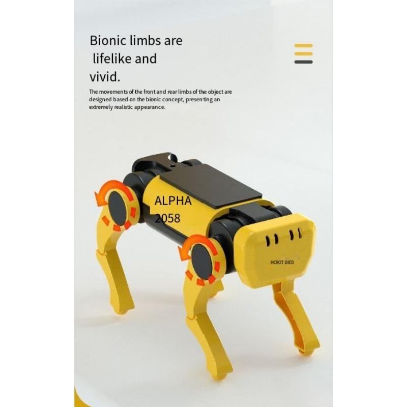 1PC Can Go In the Sun Steam Solar Electric Robot Dog Children Assembly Toy Boy Educational Robot