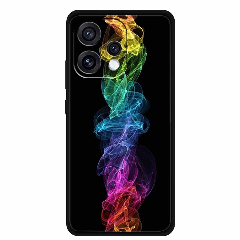 Чехол для Oppo Reno15 5G 6.59" Милый Кот Черный Край Мягкий Силикон Волк Задняя Крышка Телефона Для Oppo Reno 15c 5G Защитный Лев Funda