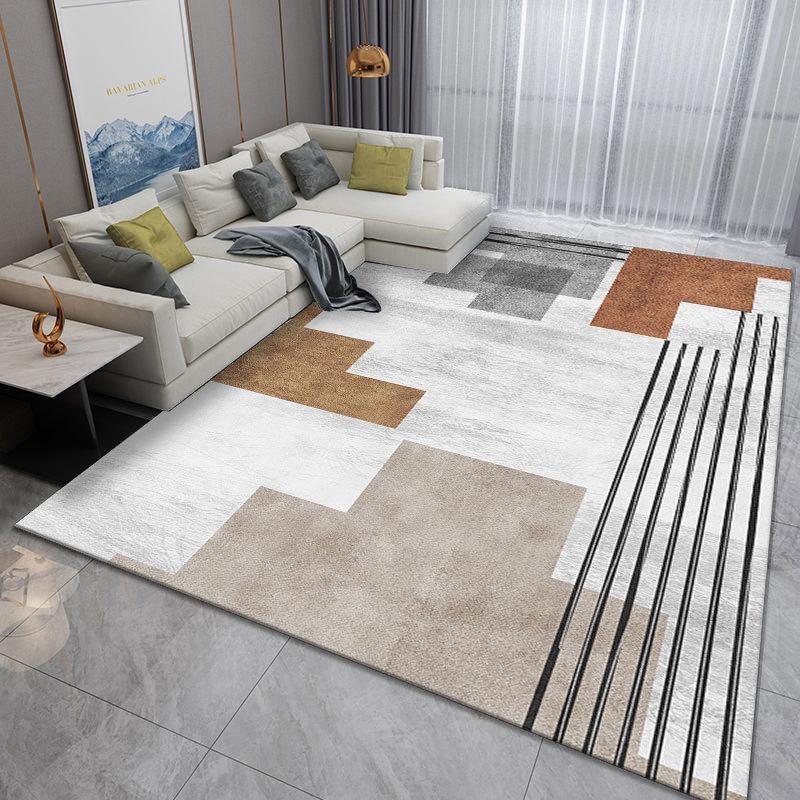 Modern Large Area Rug - Washable Carpet for Living Room or Bedroom with Nordic Style