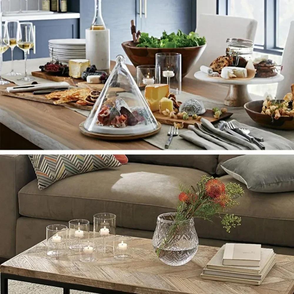 3 шт./набор Романтический стеклянный подсвечник Домашняя масляная лампа Ветрозащитный подсвечник Декор стола Украшение Свадебные аксессуары