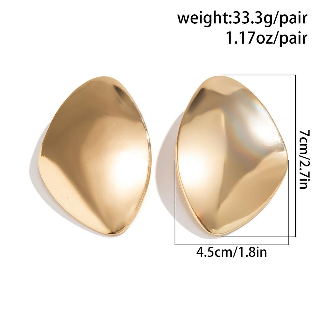 Ingemark Exaggerated Big Irregular Metal Stud Earrings for Women Trend 2026 Classic Gold Color Pierced Earring Steampunk Jewelry