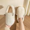 Solid Color Slippers, Casual Slip On Plush Lined Shoes, Comfortable Indoor Home Slippers