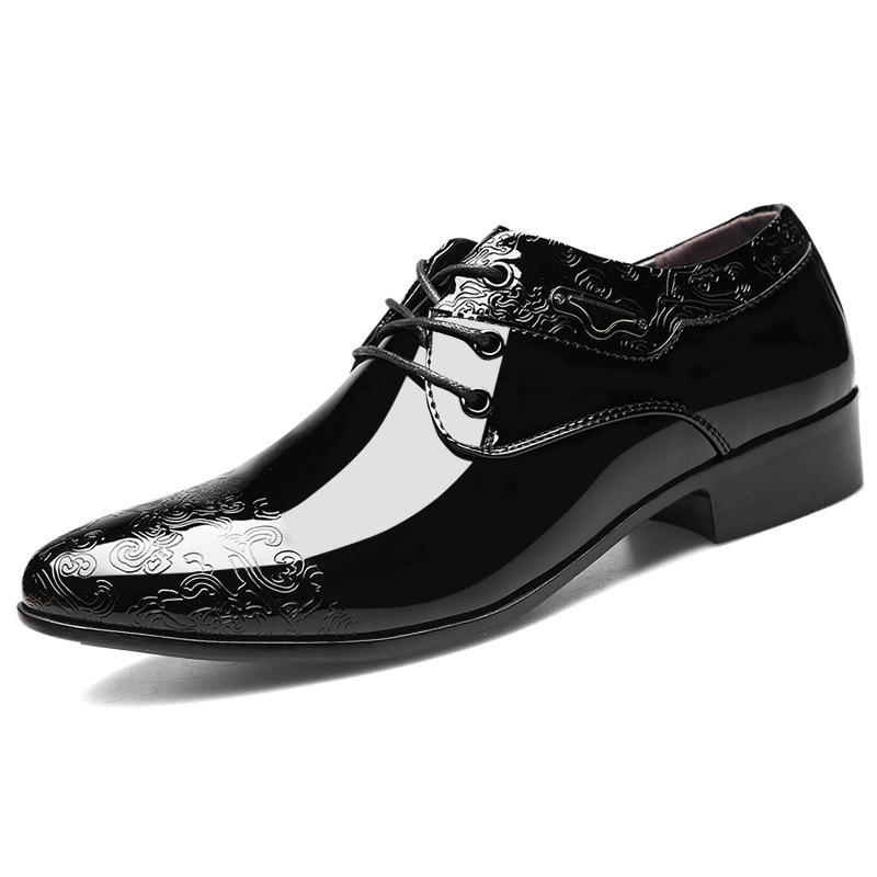 Patent Leather Mens Dress Shoes Men's Lace Up Oxfords Wedding Shoes Office Suit Mens Casual Shoes Luxury Italian Plus Size