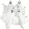 Подвесное украшение Призрак Хэллоуин Уличное Летающий Белый Тканевый Призрак с Гибкими Руками-Скелетами для Декора Переднего Крыльца, Двора, Дерева