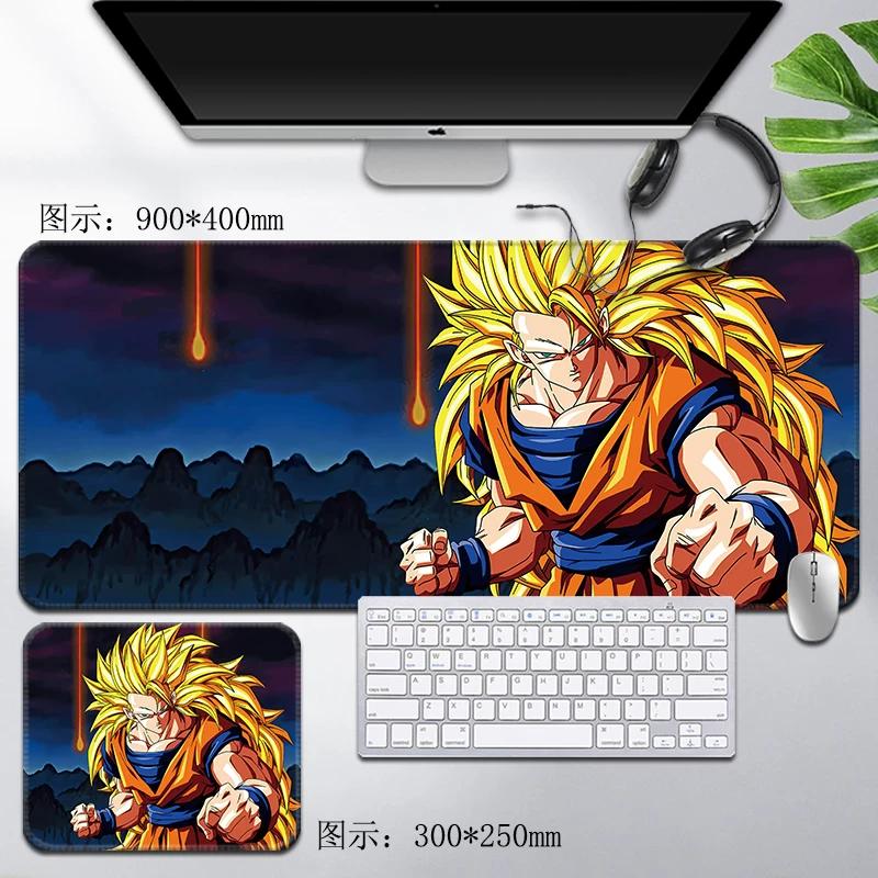 Кожаный коврик для мыши Dragon Ball Водонепроницаемый с принтом Сон Гоку Мужские компьютерные периферийные аксессуары Большой размер Игровой коврик для клавиатуры Офисный коврик для стола
