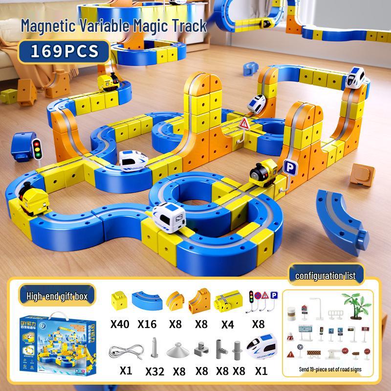 Kids' Magnetic High-Speed Rail Train Track DIY Assembly Toy