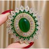 Luxurious Cubic Zirconia Brooch Palace Style Emerald High-End And Elegant Women's Pin Cheongsam Jacket Matching