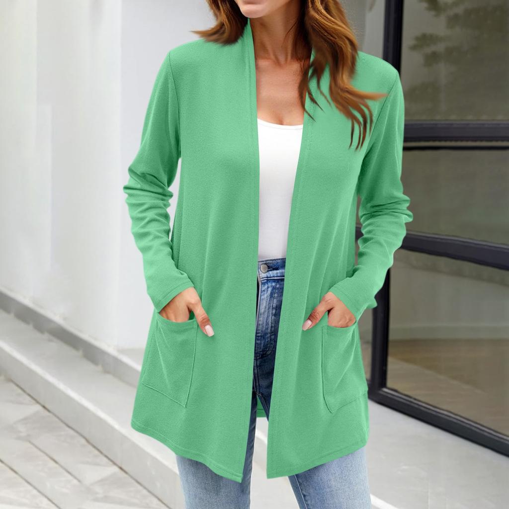 Women's Lightweight Cardigan Sweaters Open Front Long Sleeve Casual Loose Thin Cardigans With Pockets