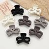 Milk Coffee Small Bow Claw Clip - 5cm Hair Accessory for Ponytails and Updos