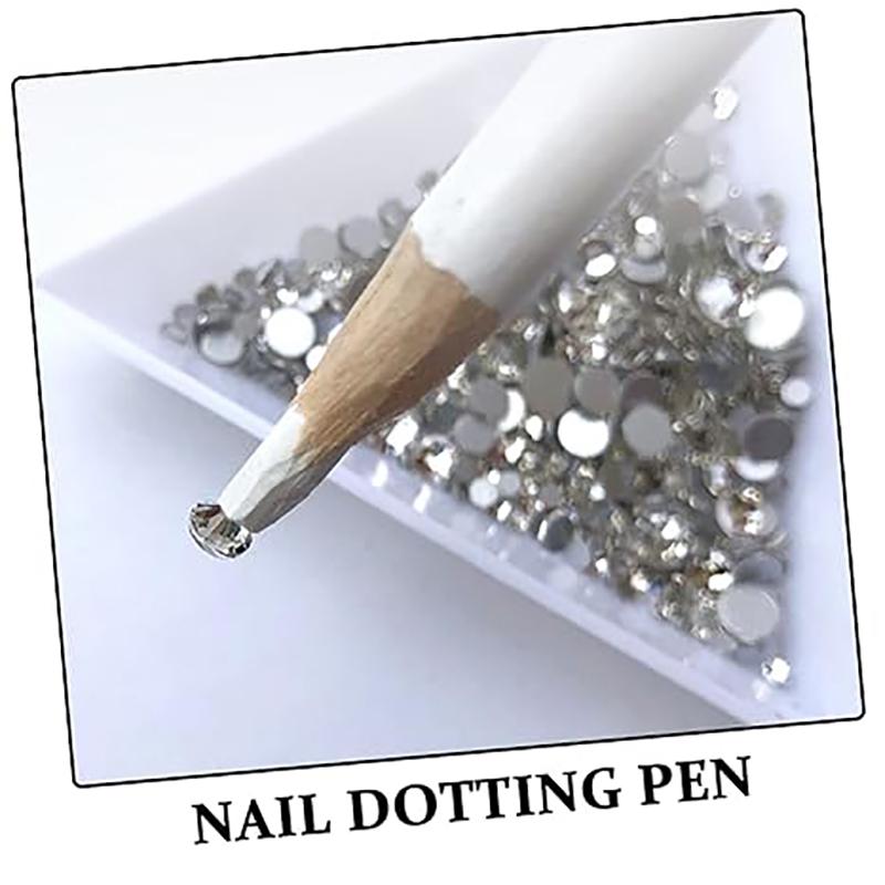 LINMANDA 5/10Pcs Nail Point Pen Nail Tool, With Adhesive, Suitable For Rhinestone Gem Picking, Professional Nail Design