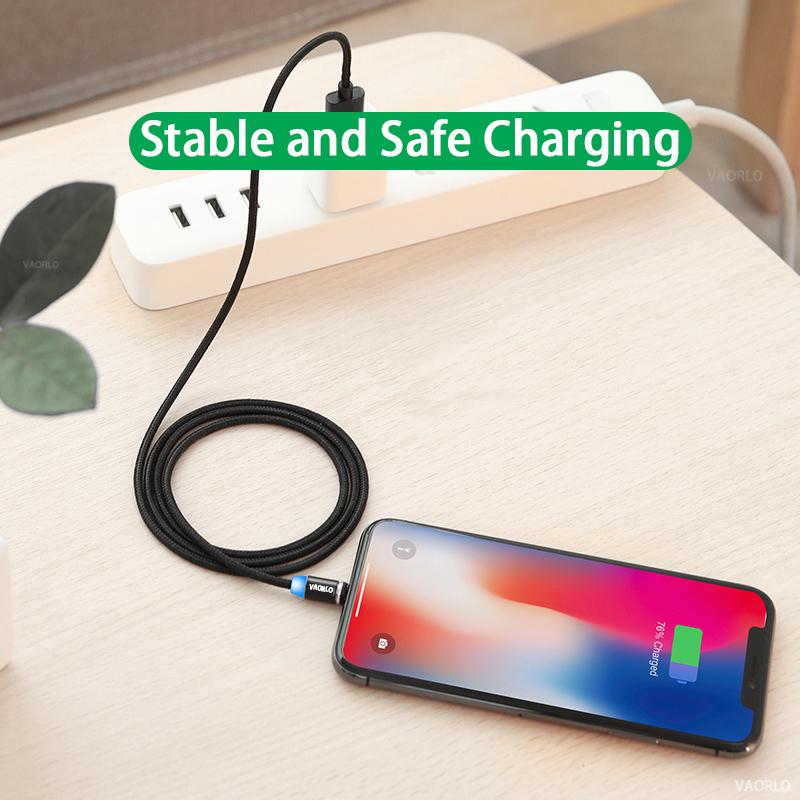 VAORLO Магнитный зарядный кабель, вращающийся на 360°, модное зарядное устройство, USB-кабель для легкой зарядки для Iphone, Huawei, Android, Samsung, зарядный кабель