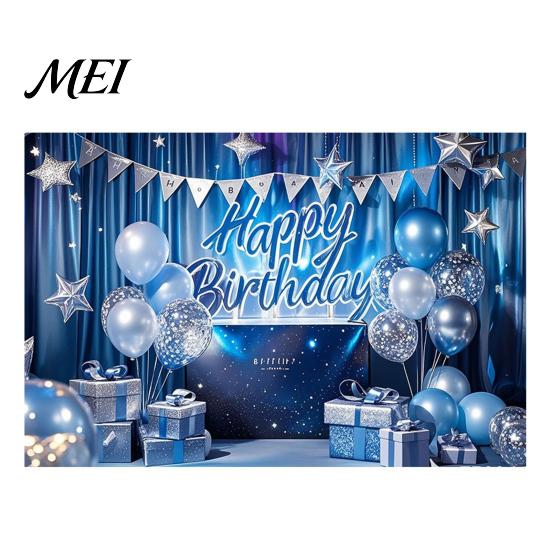 Birthday Celebration Banner Happy Backdrop, Party Photo Background Cloth for Celebration, Double-sided Printed Bunting Flag Decor Kids Women, Supplies