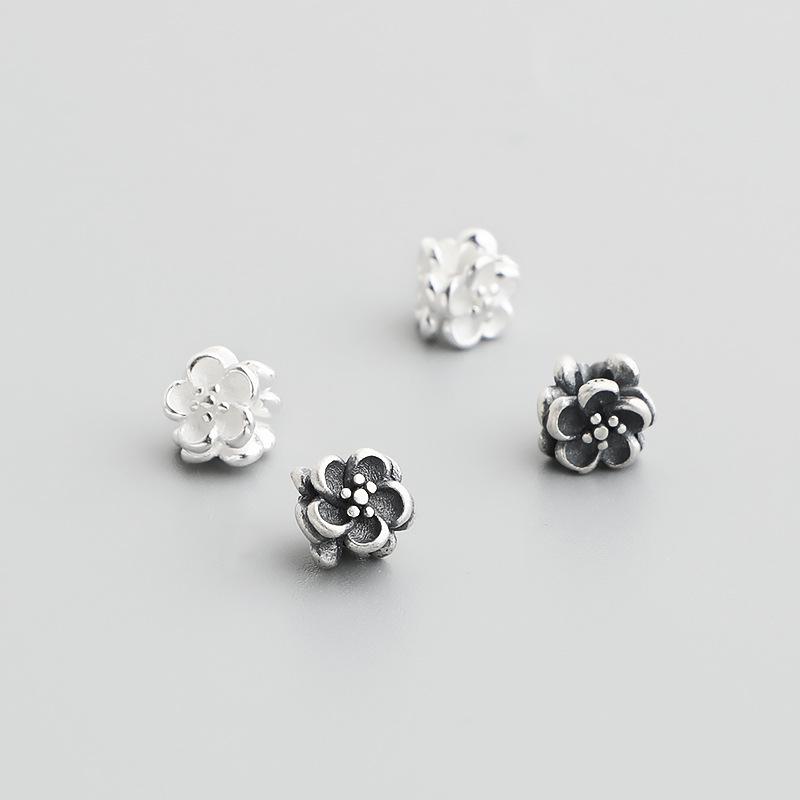 Трехсторонние бусины-разделители в форме цветка из стерлингового серебра S925 ручной работы для браслетов и ожерелий своими руками