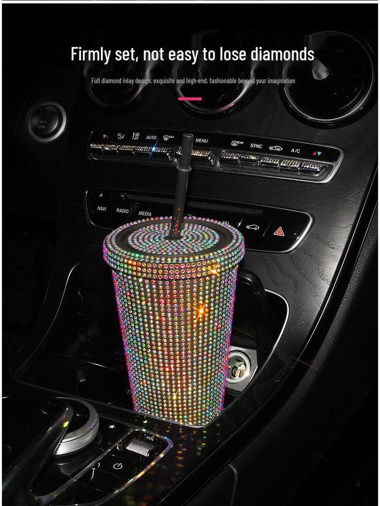 Новый модный стакан со стразами и блестками для напитков с крышкой и соломинкой, 550 мл