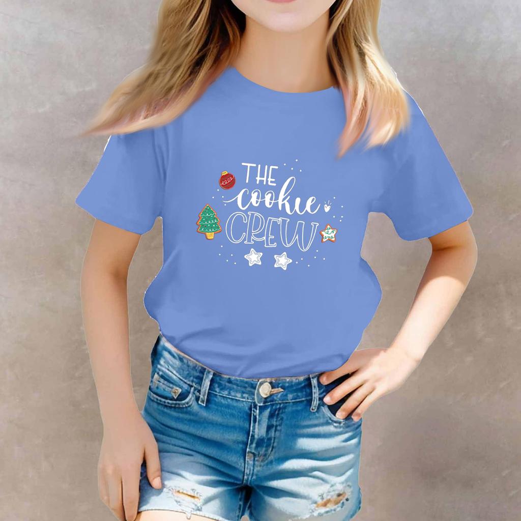 Christmas Day Toddler Girl Boy T-Shirts Kids Top Boys And Girls Printed Short Sleeved T-shirt