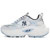New MLB New York Yankees Anti Slip Wear Resistant Low Top Chunky Sneakers Unisex White Blue 3ASHWD15N-50BLS