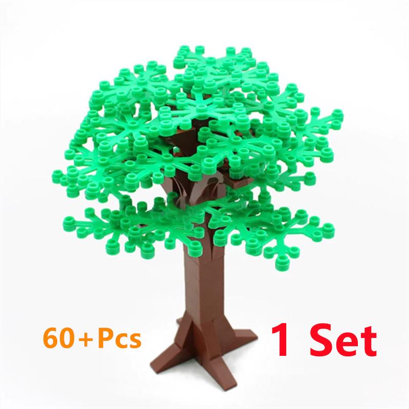 Buildings Blocks Tree Flower Sets City Plant Garden Bonsai Forest Natural City Street View Park Jungle MOC Model Toys For Kids