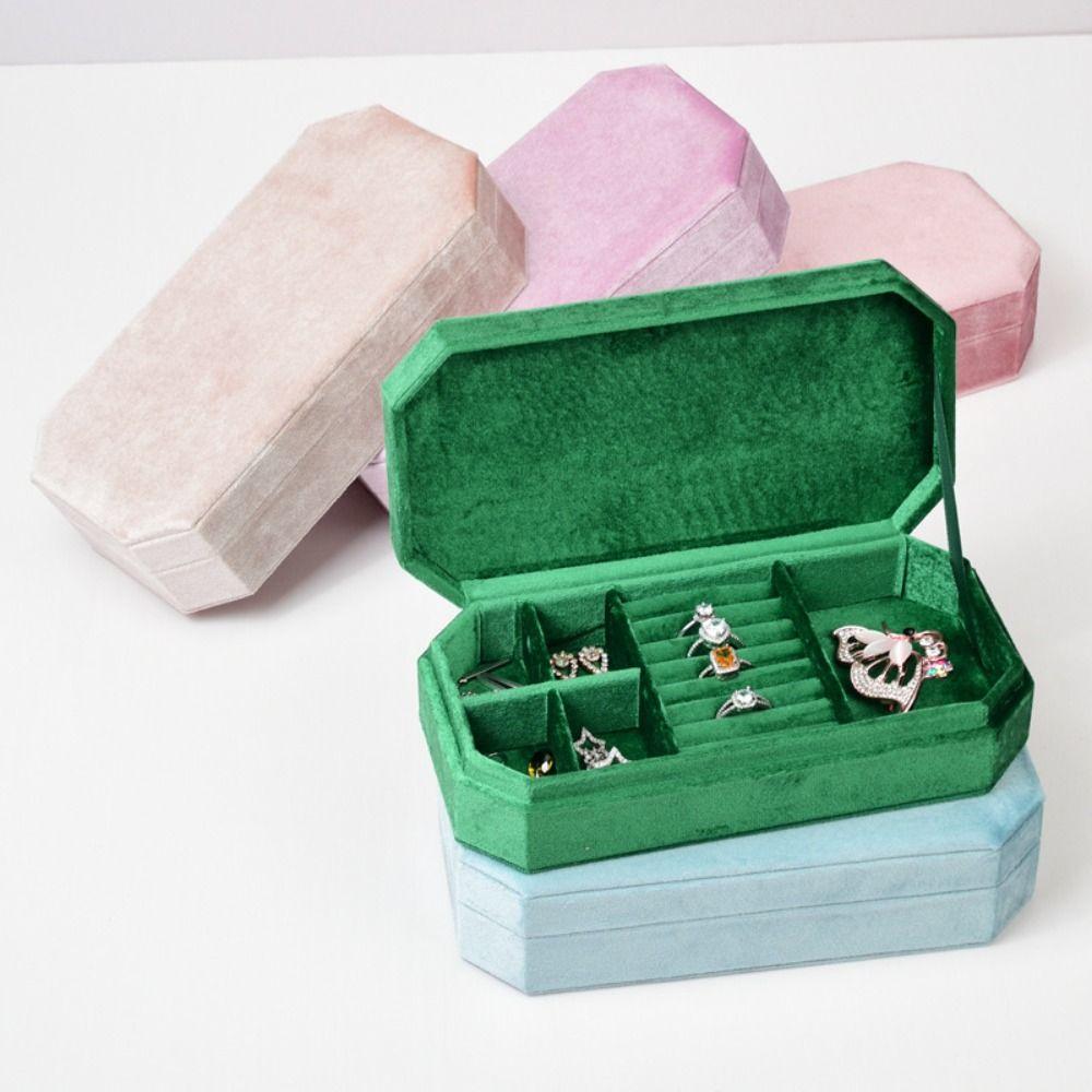 Rings Necklace Velvet Jewelry Holder Large Capacity Square Jewelry Box Jewelry Storage Case Gift