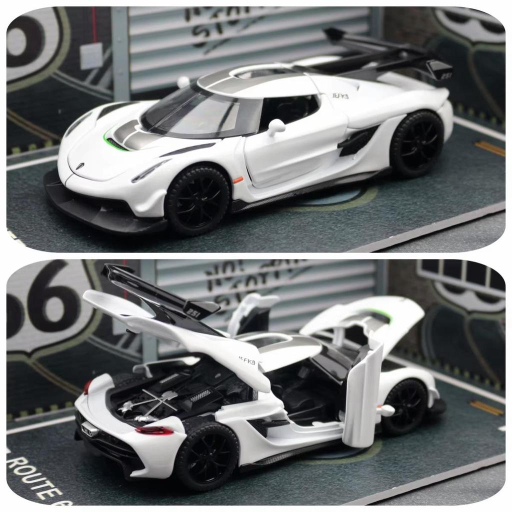 Koenigsegg Jesko Attack Суперкар Симуляция Литые и Игрушечные Транспортные Средства Звуки и Свет Машинка с Инерционным Двигателем 1:32 Подарки из сплава для детей