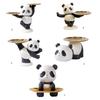 Decorative Panda Resins Statue with Storage Tray for Key and Trinkets Animal Sculpture Entryway Living Room Table Decors