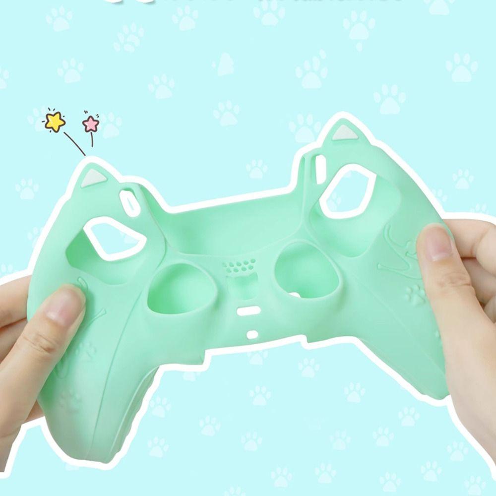 Cat Paw Controller Skin with Thumb Grip Caps Protective Shell Cover Controller Case Set for PS5