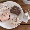 Korean Style Plaid Dog Crab Clip Puppy Small Shark Clip Sweet Spotted Cat Hair Clip  Headdress