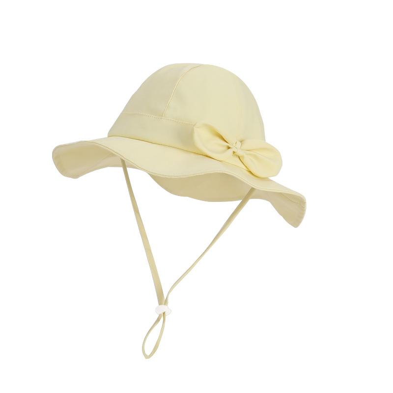 Летняя детская солнцезащитная шляпа милый бант дышащая шестипанельная шляпа-панама шляпа от солнца с большими полями для девочки
