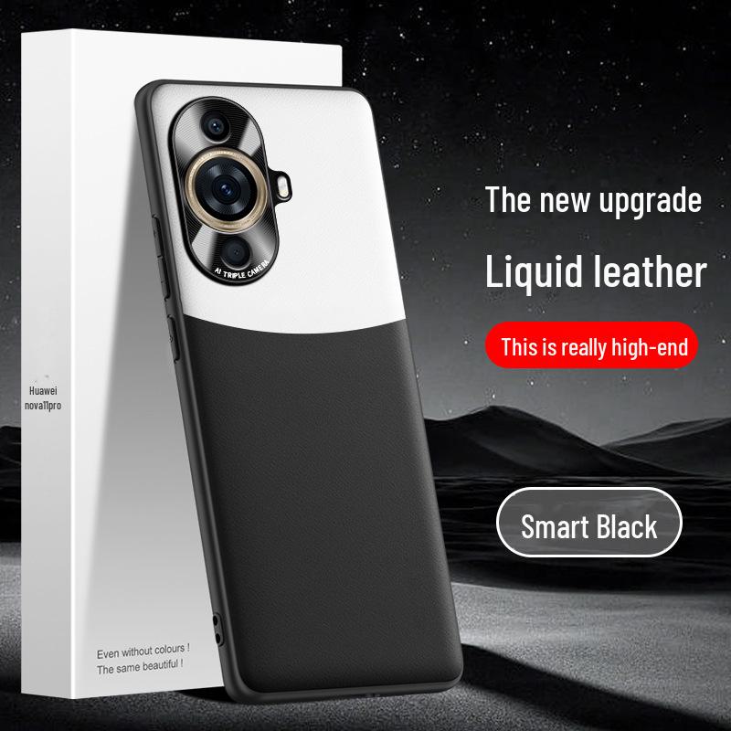 Защитный чехол из жидкой кожи от падения для Huawei Nova 11 Pro.