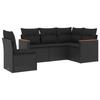 VidaXL Salon de Jardin avec Coussins 5 pcs, Canapés de Terrasse, Ensemble de Meubles de Patio, Mobilier d'Extérieur, Noir 3258373