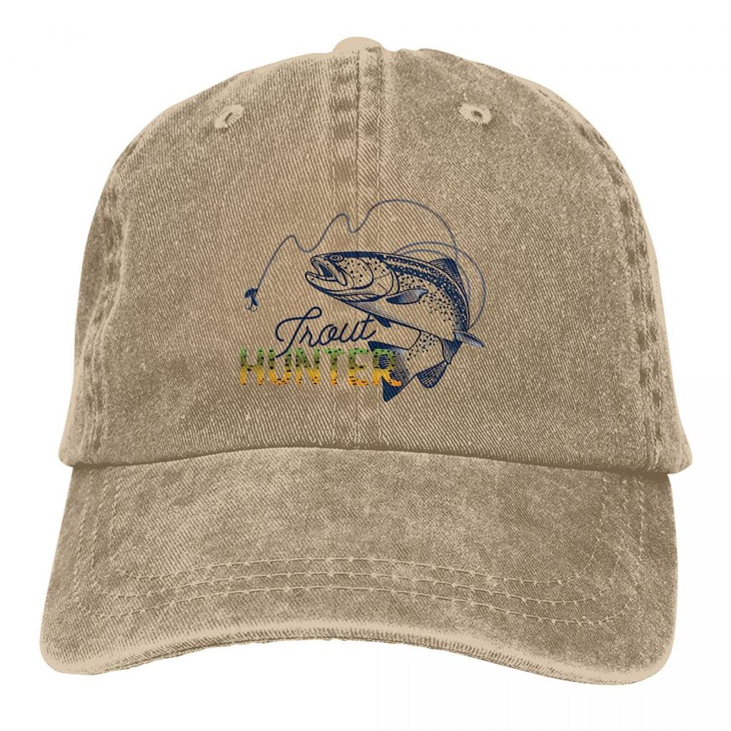 Fly Fishing Trout Rainbow Hunter Fishing Lover Retro Baseball Hat Cotton Sun Protaction Caps Unisex Casual Golf Hats