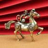 Antique Brass Monkey Zodiac Ornament: Small Desktop Copper Horse Figurine