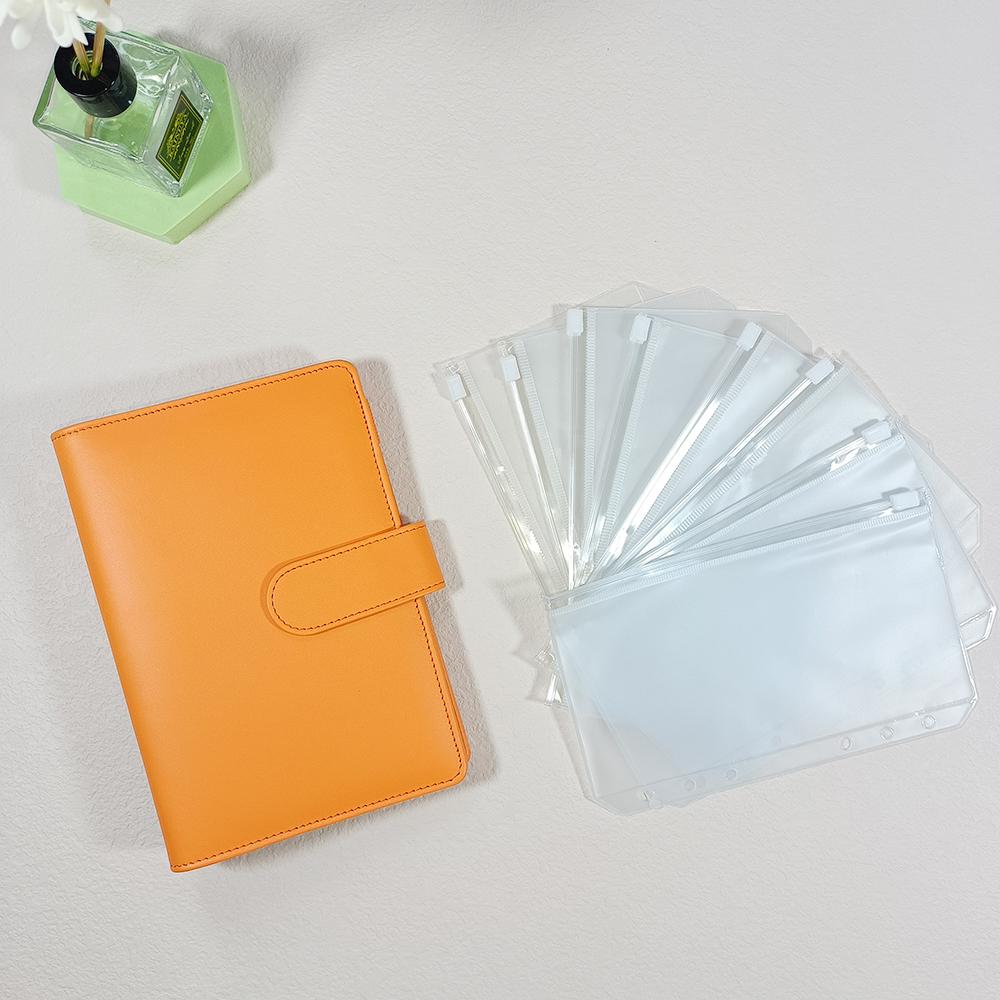 Custom A6 Macaron Notebook Set Budget Binder Planner Spiral Style PU Leather Cover Plastic Cash Envelopes A5 Style